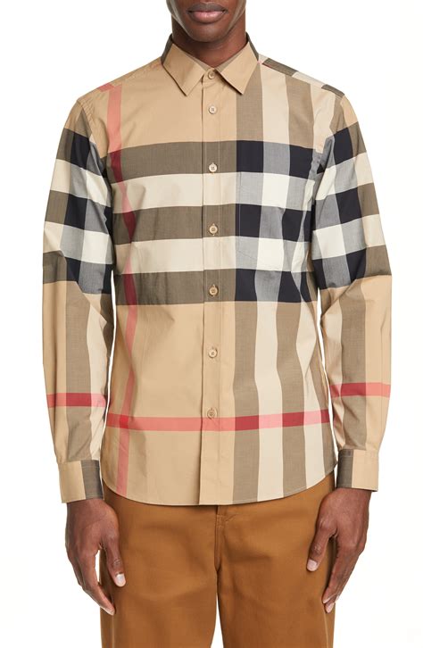 burberry check shirt india|burberry men's button up shirt.